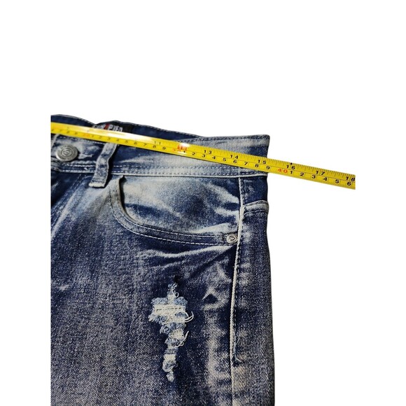 Encrypted Skinny Fit Jeans Mens Sz 30 Blue Denim Grunge Distressed Streetwear - Picture 4 of 10
